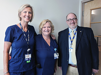 Nancy Hastings, RN, IBCLC, center, is the recipient of Beebe Healthcare’s July 2019 L.O.V.E. Letter. Also pictured are Bridget Buckaloo, MSN, Executive Director, Women’s and Children’s Services and Rick Schaffner, Interim CEO, Executive VP & Chief Operati