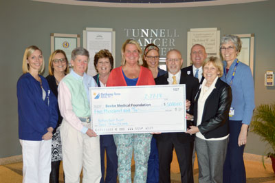 Bethany Area Realty presented a check for $5,000 to Tunnell Cancer Center and Beebe Medical Foundation on February 27. Shown (left to right) in back are Shannon Hager, RN; Clare Wilson, RN, MS; Kathy Marks, RN, OCN; and Jill Abbott, RN, all of Tunnell Can