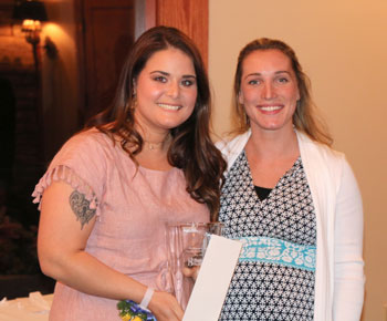 Shown accepting the Graduate Nurse Award is Bethany Campbell, left, with Reba Tappan, last year’s recipient.