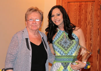 Shown accepting the Bonnie Austin Nursing Leadership Award is Kristin Hurley, right, with Bonnie Austin.