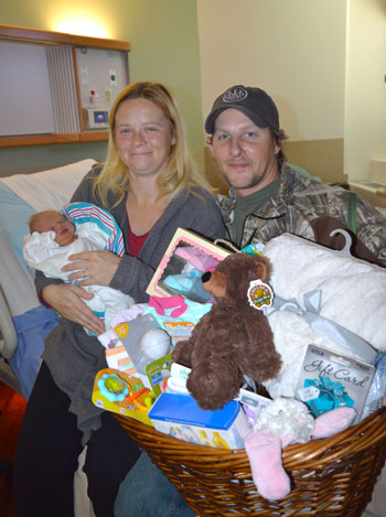 First Beebe Baby of 2018: Ellie Spare with mom, Katherine, and dad, Phil.