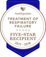 Healthgrades Award for Five Star Treatment of Respiratory Failure 2017-2018