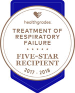 Healthgrades Award for Five Star Treatment of Respiratory Failure 2017-2018 Healthgrades Award for Five Star Treatment of Respiratory Failure 2017-2018