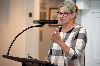 Maryanne Murray spoke to those attending the 2018 Beebe Medical Foundation Loyalty Breakfast at the Lewes Yacht Club.