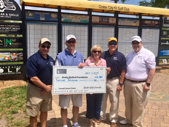 Shown (left to right) are Paul Pernice, Vice President of Finance and CFO, Beebe Healthcare; Jeffrey M. Fried, President & CEO, Beebe Healthcare; Judy Aliquo, President & CEO, Beebe Medical Foundation; Tom Protack, Vice President of Development, Beebe Med