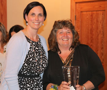 Shown accepting the Certified Nursing Assistant Award is Denise Hill, right, with Tara Cooper, nurse manager.