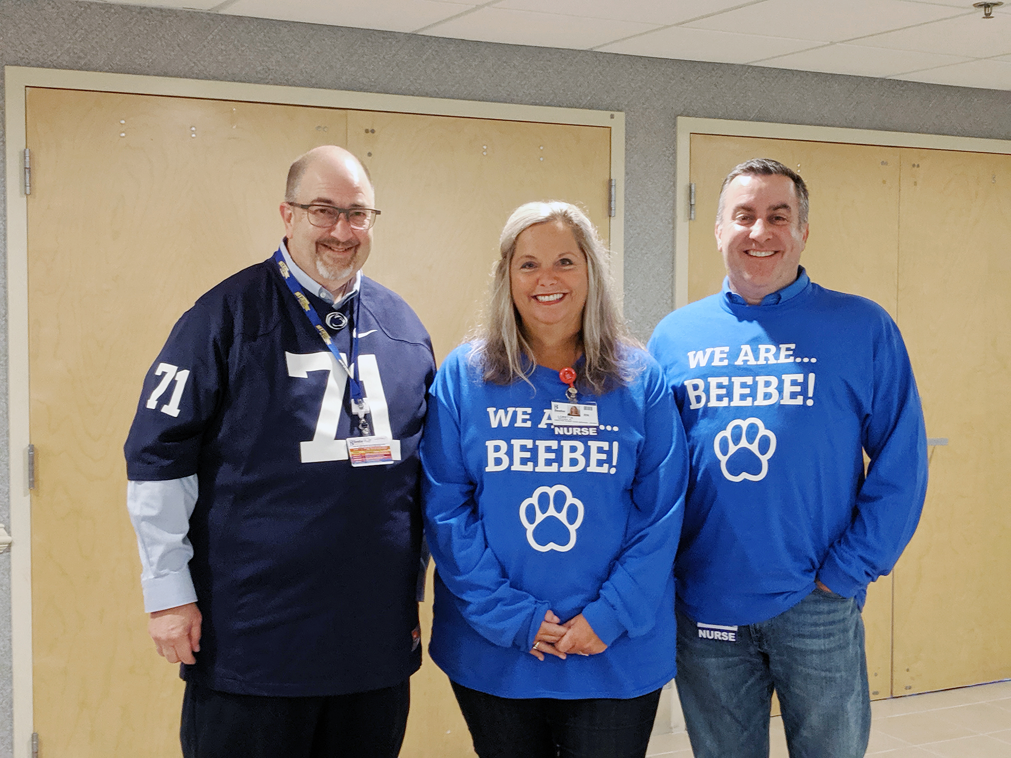 Loretta Ostroski, MSN, RN, is the recipient of Beebe Healthcare’s September 2019 L.O.V.E. Letter. Also pictured are Rick Schaffner, Interim CEO, Executive Vice President and Chief Operating Officer (left) and Steve Rhone, Vice President and Chief Nursing 