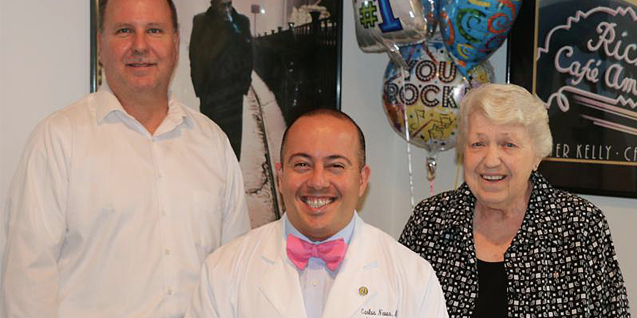 Dr Carlos Neves of Beebe Vascular and Beebe Vein Center with patient Dr Carlos Neves of Beebe Vascular and Beebe Vein Center with patient