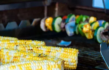 Grilled corn and vegetables