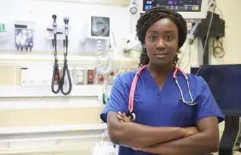 Nurse team member in triage medical room header