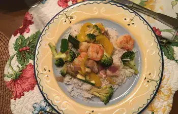 Shrimp stir-fry