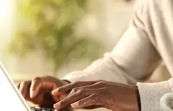 person typing