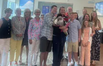 From left to Right: Lynn Kokjohn - Amy's cousin, Carol Stant- Amy's Mom, Polly Mervine-Amy's cousin, Donna Lord- Amy's mother-in-law, William Lord-Amy's son, Amy Lord, Cooper Lord- Amy's Son, Frank Stant-Amy's Dad, Katie Hughes- Amy's niece, Bill Lord- Amy's father-in-law, Kristin Miller- Amy's friend, Allie Hughes-Amy's niece, Amy Hughes- Amy's sister-in-law