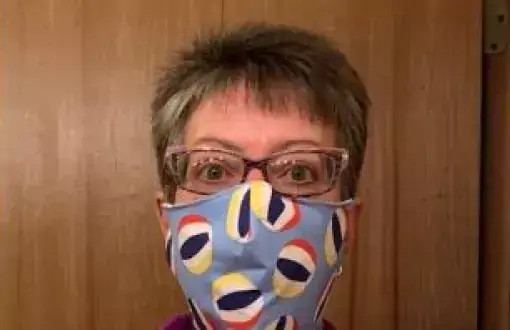 Pam Smith in cloth face mask