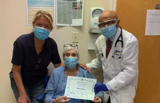 Mary Kahane celebrates excellent care