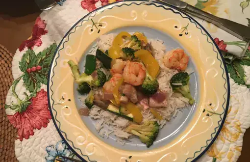Shrimp stir-fry