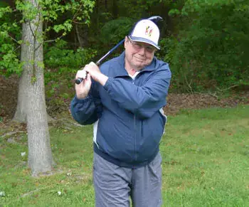 Tom Pierce is back to golfing after skin cancer surgery
