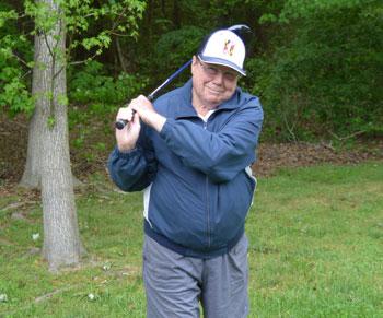 Tom Pierce is back to golfing after skin cancer surgery