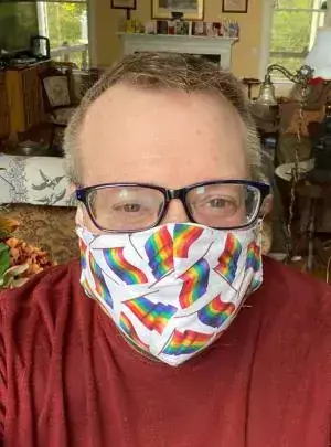 Steven with his mask on