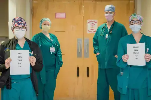 In the front left to right is Lindsay Hetrick and Alexandra Rizzo. In the back left to right is Julie Short and Gavin Zakarevicz.