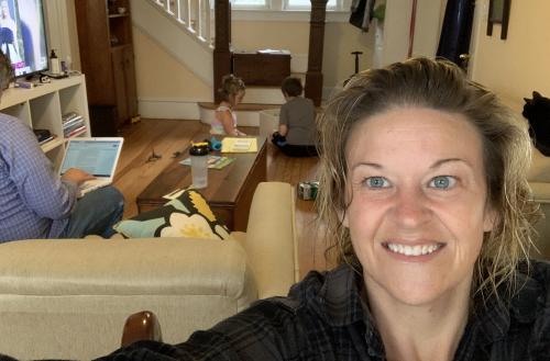 The scene at blogger Rachel Swick Mavity's home during quarantine.