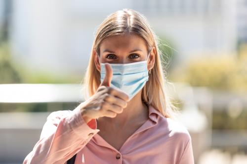 woman after flu shot