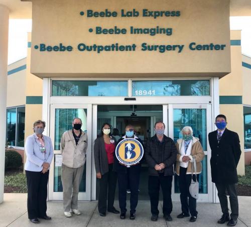 Guest Liaison Tish Purnell-Wright is celebrated for her multitasking skills and ability to build relationships with clients. Shown are (l-r) Kay Young, Dennis Schnepfe, Rita Williams, Purnell-Wright, Bob Scnepfe, Sherry Schnepfe and Dr. David Tam