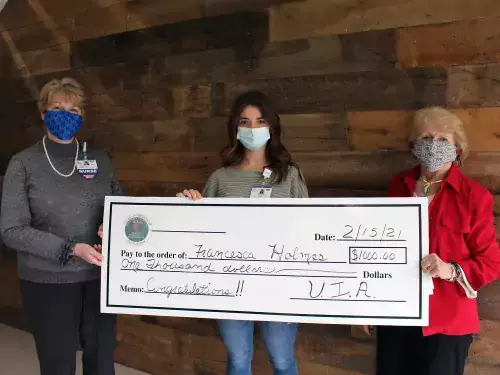 Shown left to right are Tracy Bell, School of Nursing Program Coordinator, Francesca Holmes, and Carole Suchanek, VIA President.