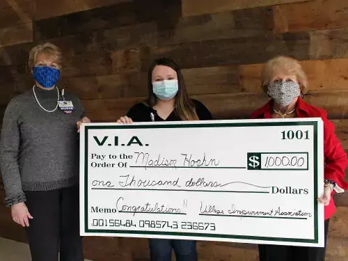 Madison_Hoehn_SON_21jpg.jpg Shown left to right are Tracy Bell, School of Nursing Program Coordinator, Madison Hoehn, and Carole Suchanek, VIA President.