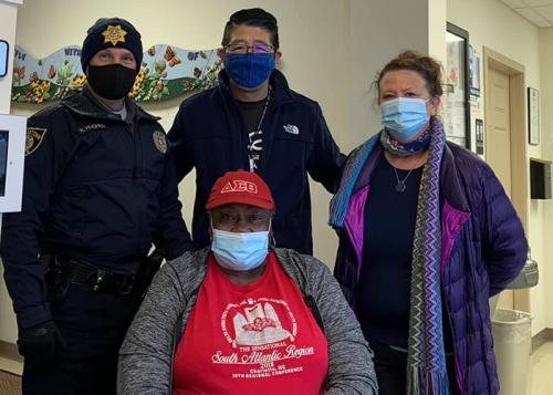 Dr Tam with partners Georgetown Police, La Esperanza, and First State Community Action during a vaccination event in Georgetown.