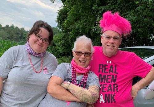 Andrea Hanna, center, recently passed away after a courageous battle with breast cancer. She is shown with her daughter, Margaret Cluney, and Andrea's husband, Roger Hanna.