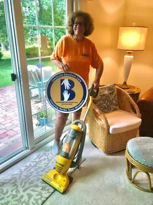 Nancy "Bubbles" Reynolds celebrates excellent care
