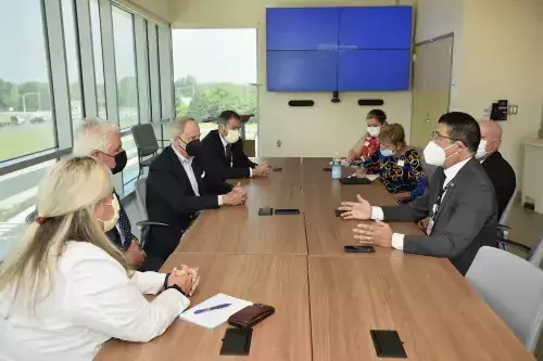 Pre_Tour_Conversation.jpg U.S. Sen Tom Carper joined Dr. David Tam and other Beebe leadership for a conversation about the future of Sussex County healthcare prior to the tour of the Specialty Surgical Hospital.