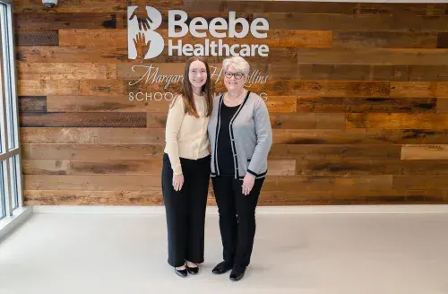 Photo of Data Guard / Pioneer Scholarship recipient and leader, from left to right: Katelyn Milligan, scholarship recipient; Tracy Bell.