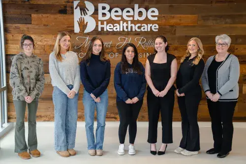 Photo of Sorbara Scholarship recipients and leaders, from left to right: Paige Psaroudakis, Lily Joyce, Hannah Navarro, Phylicia Reed, Yana Quel, Rachel Mordes, scholarship recipients; Tracy Bell.
