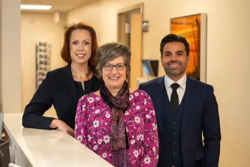 Beebe’s bariatric surgery team, from left to right, Kimberly Hyatt, RD, Susan Dunlap, RDN, and Tarek Waked, MD.