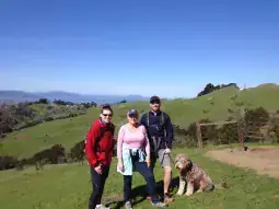 Content image: Susan and her sons hiking during one of their scheduled visits. Image file: Susan and her sons hiking during one of their scheduled visits.