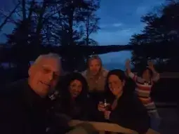 Content image: Enjoying time with his grown children. Image file: Enjoying time with his grown children.