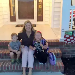 Content image: Carrie Snyder with kids Image file: Carrie Snyder with kids