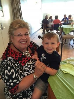 Content image: Carrie's mother, Jackie, and Carrie's son. Image file: Carrie's mother, Jackie, and Carrie's son.
