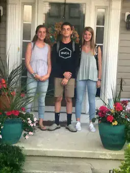 Content image: Bridget's triplets as teenagers. Image file: Bridget's triplets as teenagers.