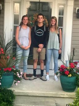Content image: Bridget's triplets as teenagers. Image file: Bridget's triplets as teenagers.