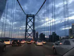 Content image: Arriving at the destination - all worth it for this view going over the Oakland Bay Bridge. Image file: Arriving at the destination - all worth it for this view going over the Oakland Bay Bridge.