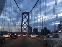 Content image: Arriving at the destination - all worth it for this view going over the Oakland Bay Bridge. Image file: Arriving at the destination - all worth it for this view going over the Oakland Bay Bridge.