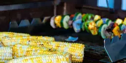 Grilled corn and vegetables