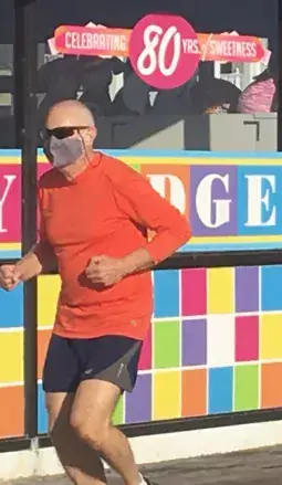 Runner wearing a mask