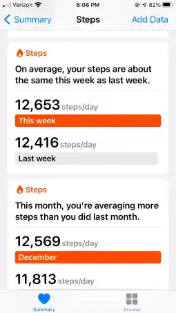 Health data for Apple watch