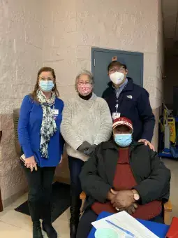 From left to right, Kim Blanch, Beebe Healthcare, Natosha Carmine, Chief of Nanticoke Indian Association, Dr. David Tam, Beebe Healthcare, and Bernice Edwards, First State Community Action Agency.