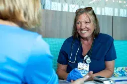 Beebe nurse at a health fair