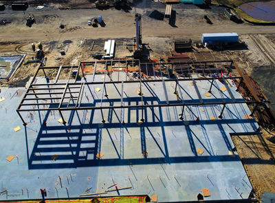 Drone view over the South Coastal site in April